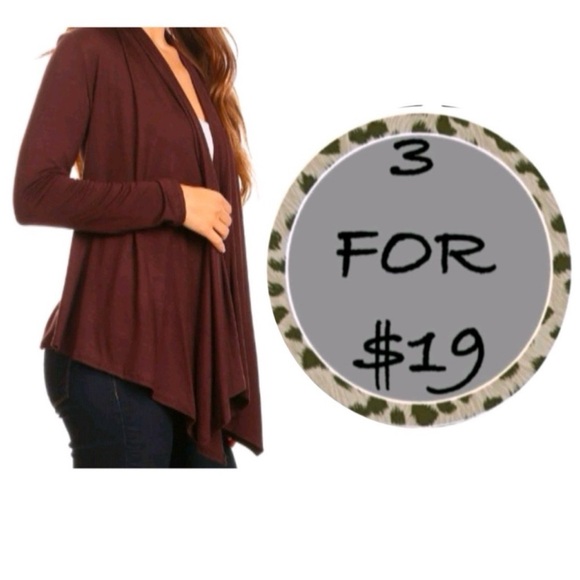No Boundaries Tops - 3/$19 No Boundaries waterfall open front cardigan top